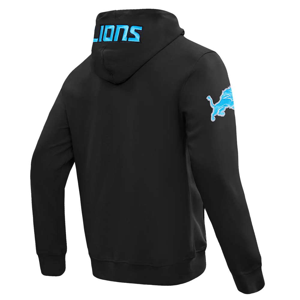 NFL DETROIT LIONS CLASSIC WIND SUIT MEN'S WOVEN FULL ZIP PULLOVER HOODIE (BLACK) - Image 4