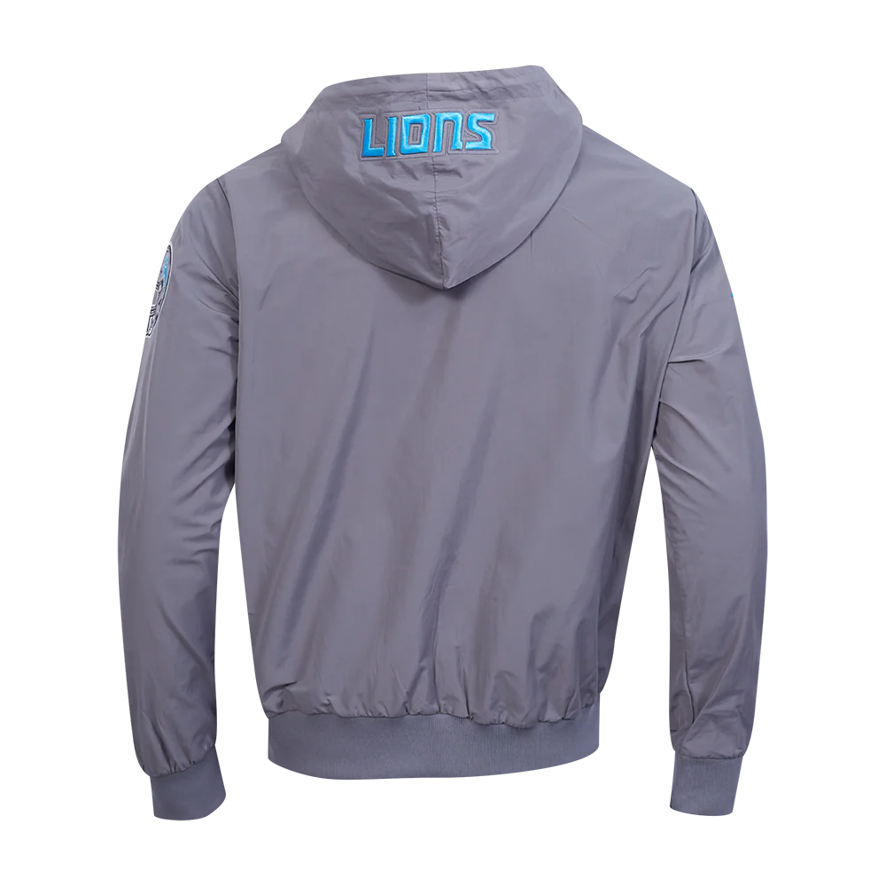 NFL DETROIT LIONS CLASSIC WIND SUIT MEN'S WOVEN FULL ZIP PULLOVER HOODIE (GRAY) - Image 3