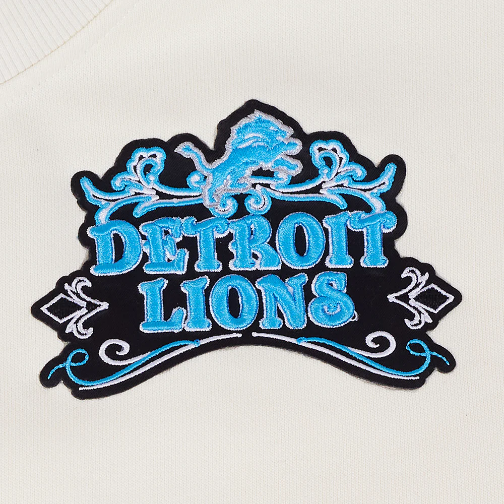 NFL DETROIT LIONS REBEL ATHLETICS MEN'S FLC CREWNECK (EGGSHELL) - Image 6