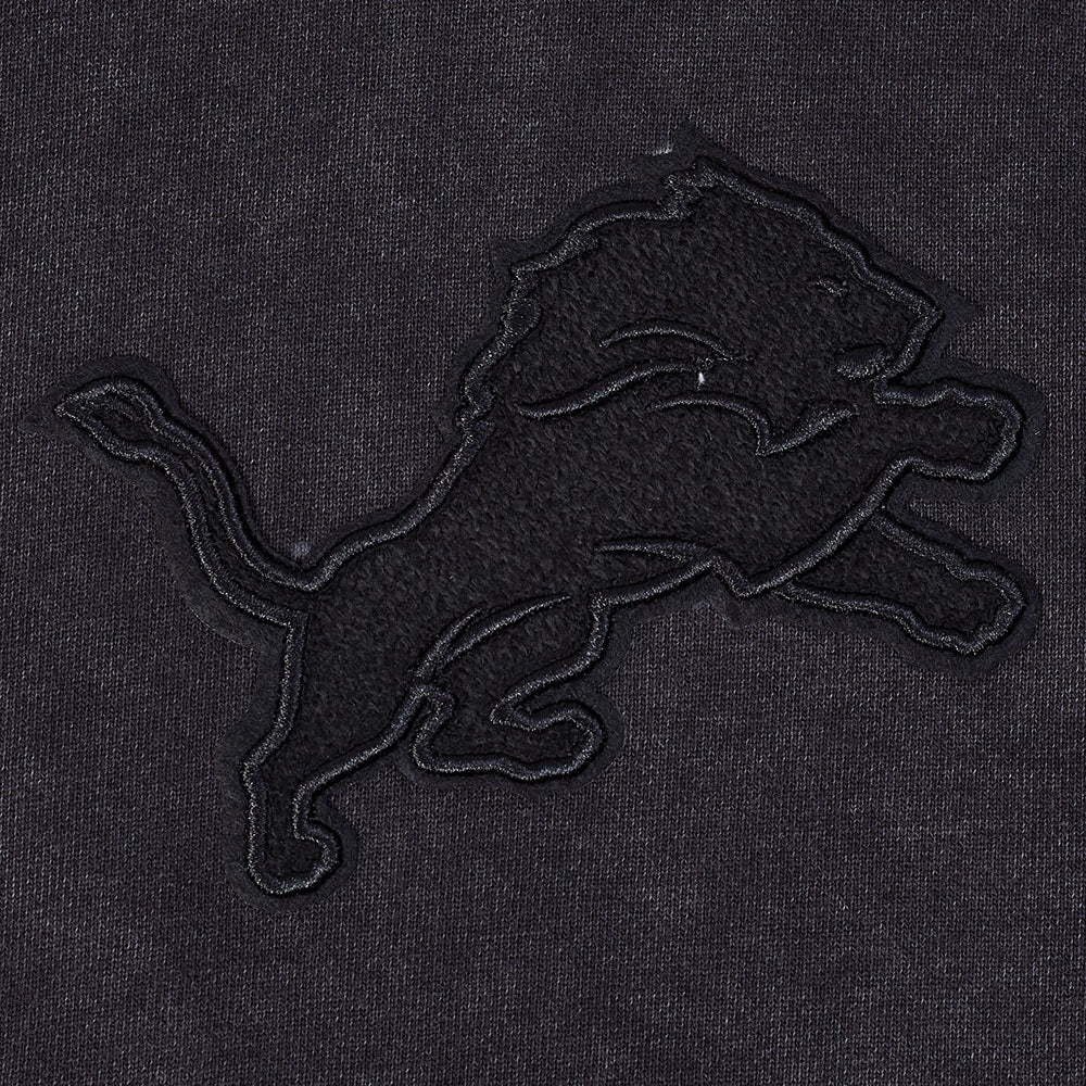 NFL DETROIT LIONS WASHED CLASSIC MEN'S ENZYME WASH DROP SHOULDER FT (WASHED BLACK) - Image 15