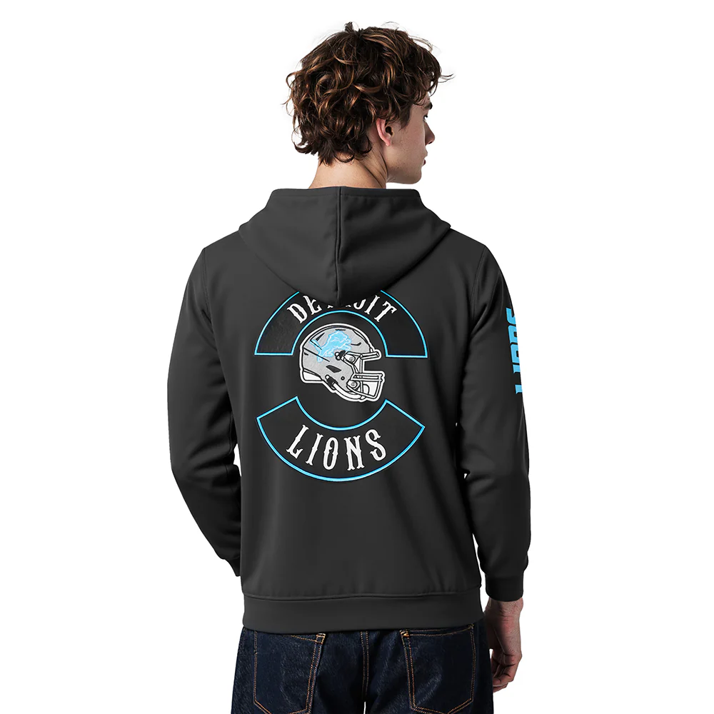 NFL DETROIT LIONS BORN FOR SPORT MEN'S FLC PO HOODIE (BLACK) - Image 2