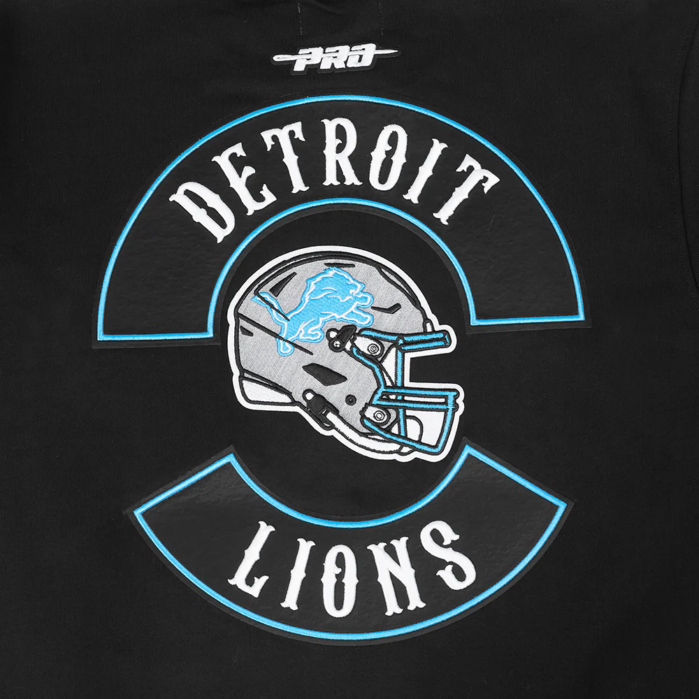 NFL DETROIT LIONS BORN FOR SPORT MEN'S FLC CREWNECK (BLACK) - Image 5