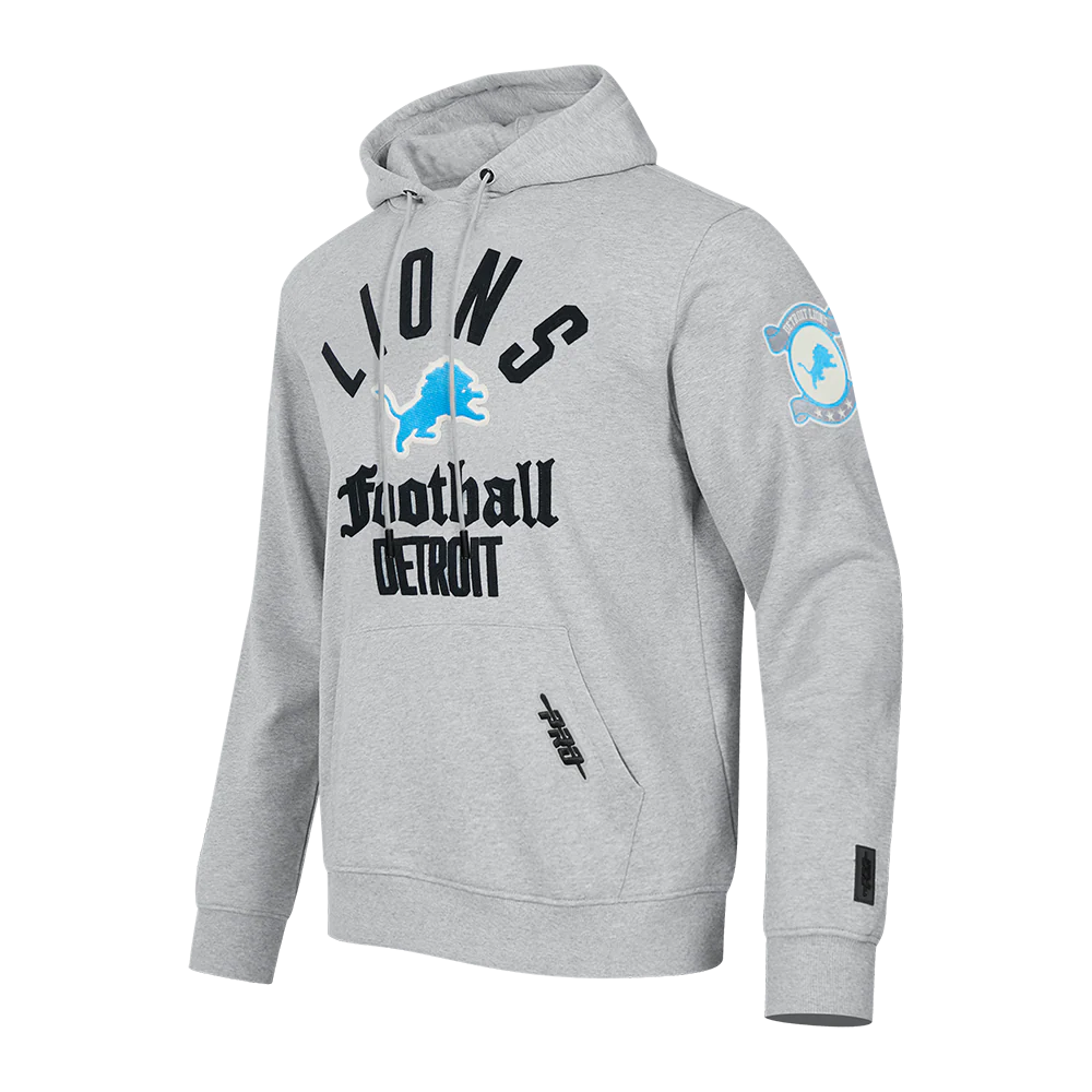 NFL DETROIT LIONS MODERN ORIGINALS MEN'S FLC PO HOODIE (Heather Grey) - Image 3
