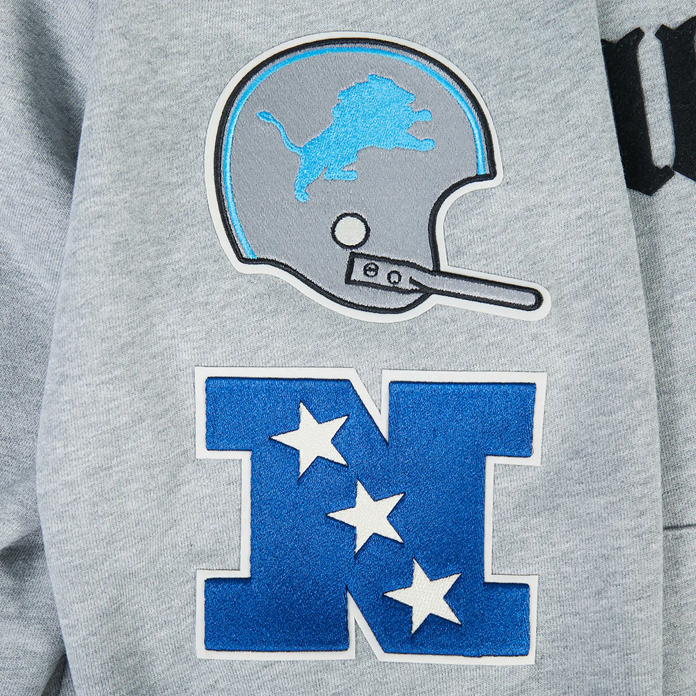 NFL DETROIT LIONS MODERN ORIGINALS MEN'S FLC PO HOODIE (Heather Grey) - Image 5