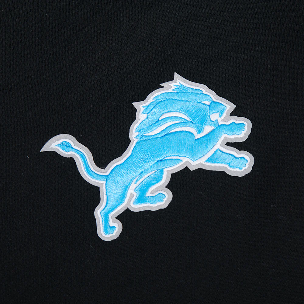 NFL DETROIT LIONS LIVING LARGE MEN'S DROP SHOULDER FLC PO HOODIE (BLACK) - Image 5