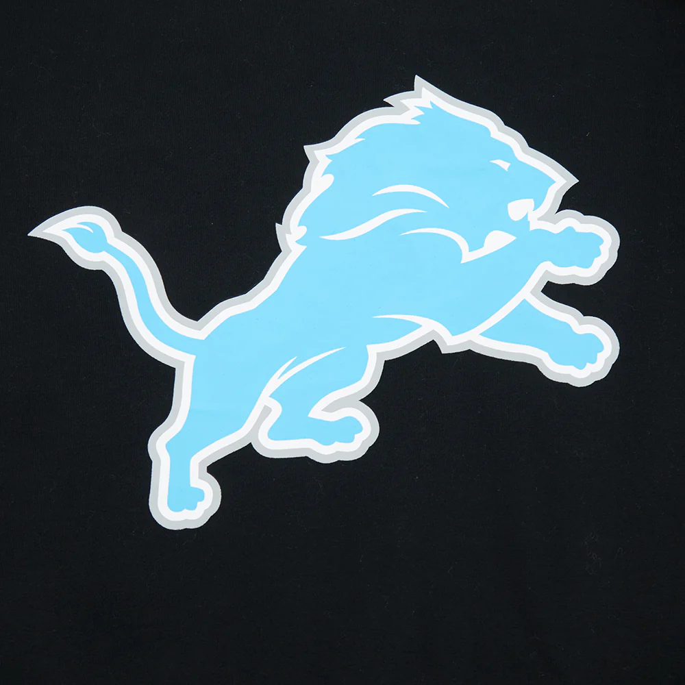 NFL DETROIT LIONS LIVING LARGE MEN'S DROP SHOULDER FLC PO HOODIE (BLACK) - Image 8