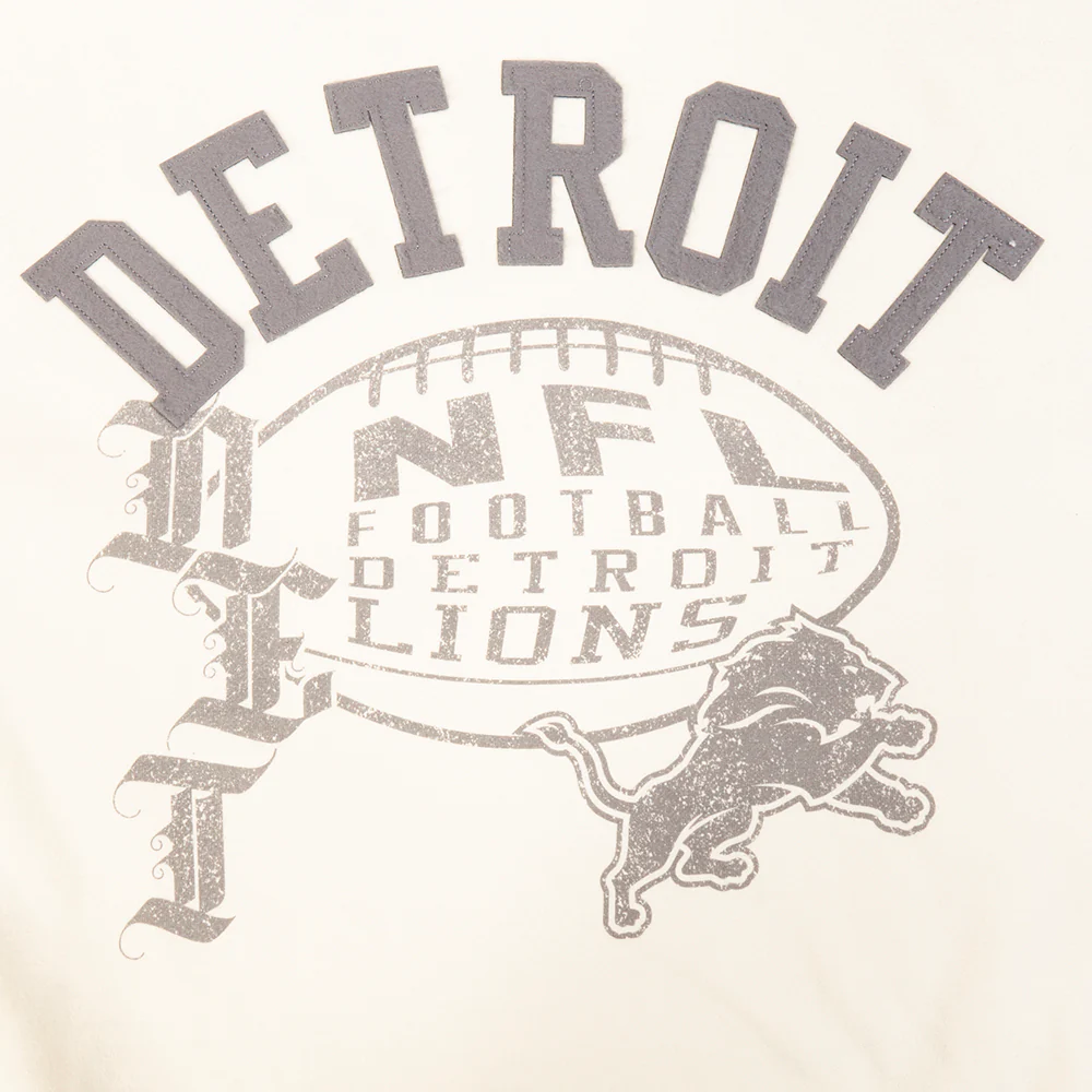 NFL DETROIT LIONS STREET TEAM MEN'S DROP SHOULDER FLC CREWNECK (EGGSHELL) - Image 8
