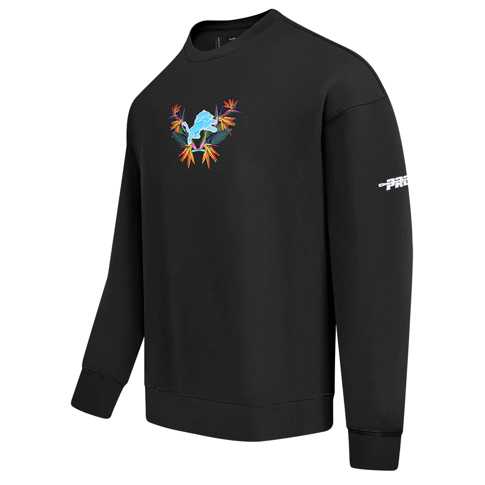 NFL DETROIT LIONS PARADISE MEN'S CREWNECK SWEATSHIRT (BLACK) - Image 3