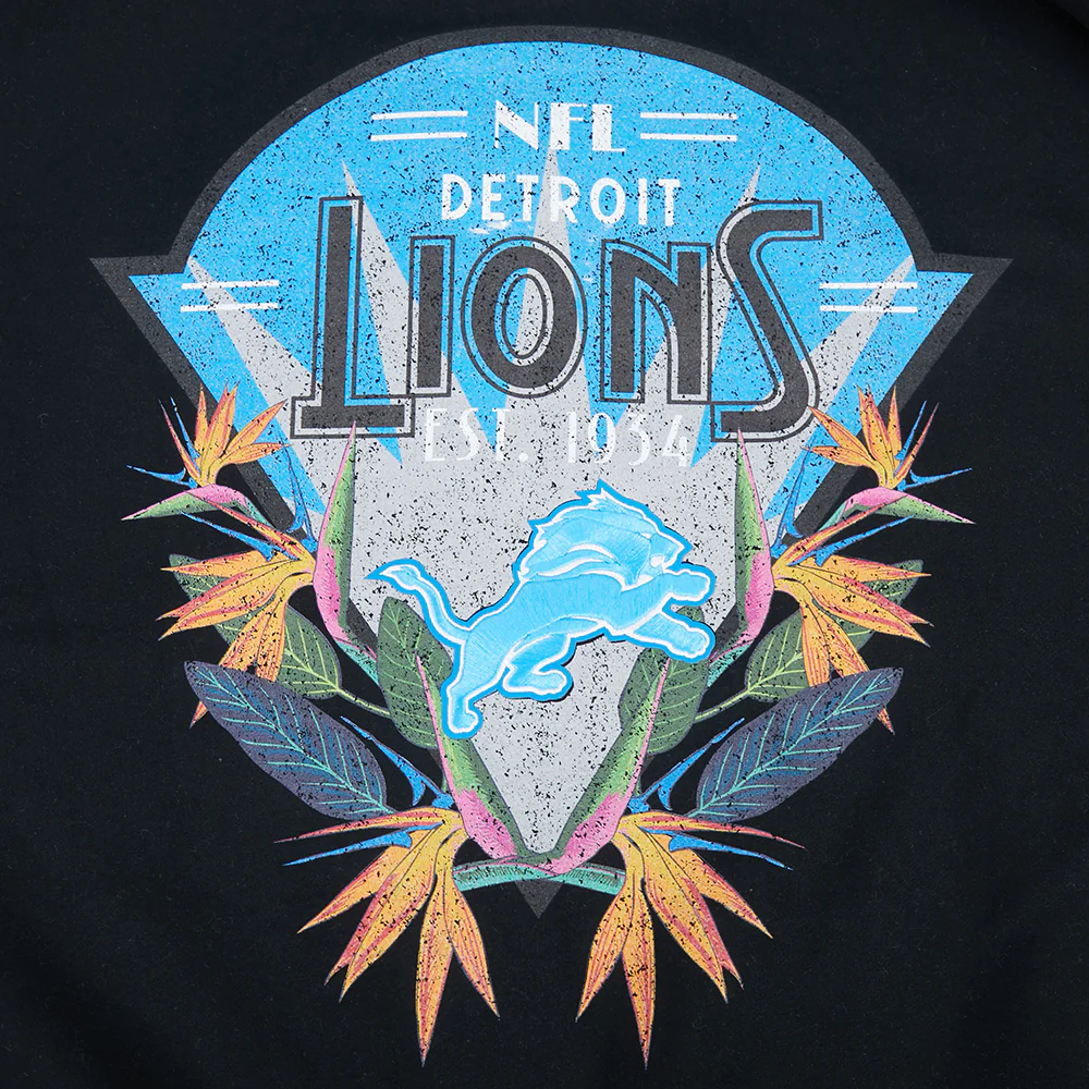 NFL DETROIT LIONS PARADISE MEN'S CREWNECK SWEATSHIRT (BLACK) - Image 6