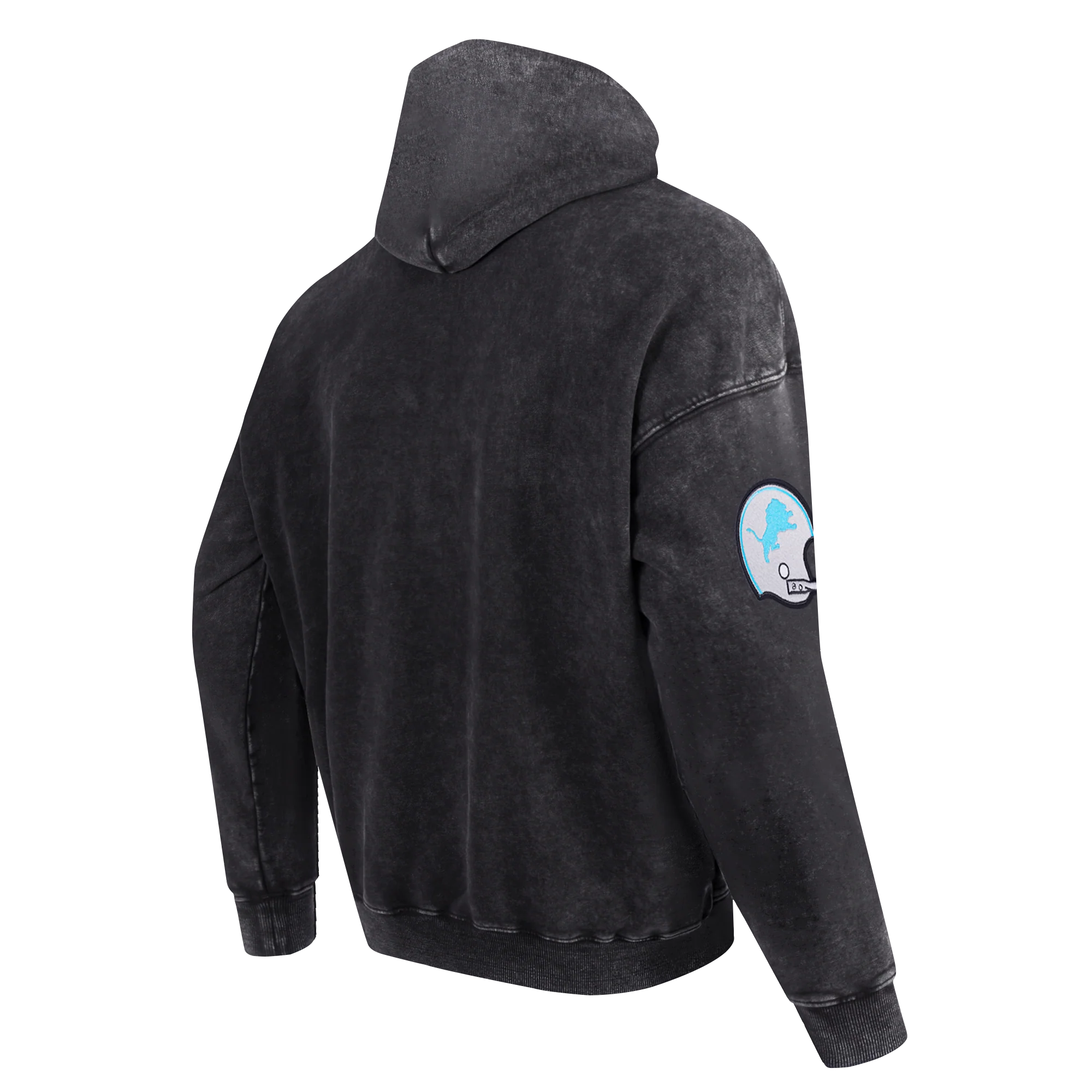 NFL DETROIT LIONS FIRST TEAM MEN'S PULL OVER HOODIE (WASHED BLACK) - Image 6