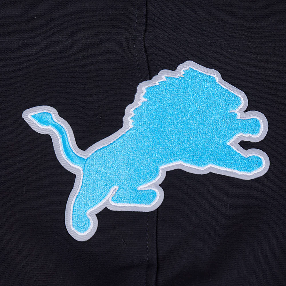 NFL DETROIT LIONS RETRO CLASSIC MEN'S PULLOVER HOODIE (BLACK) - Image 8