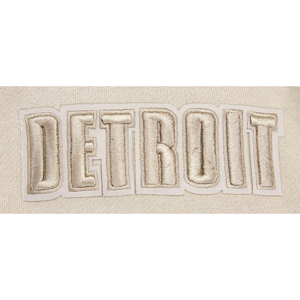 NFL DETROIT LIONS NEUTRAL DROP SHOULDER FLEECE PULLOVER HOODIE (TAUPE) - Image 9
