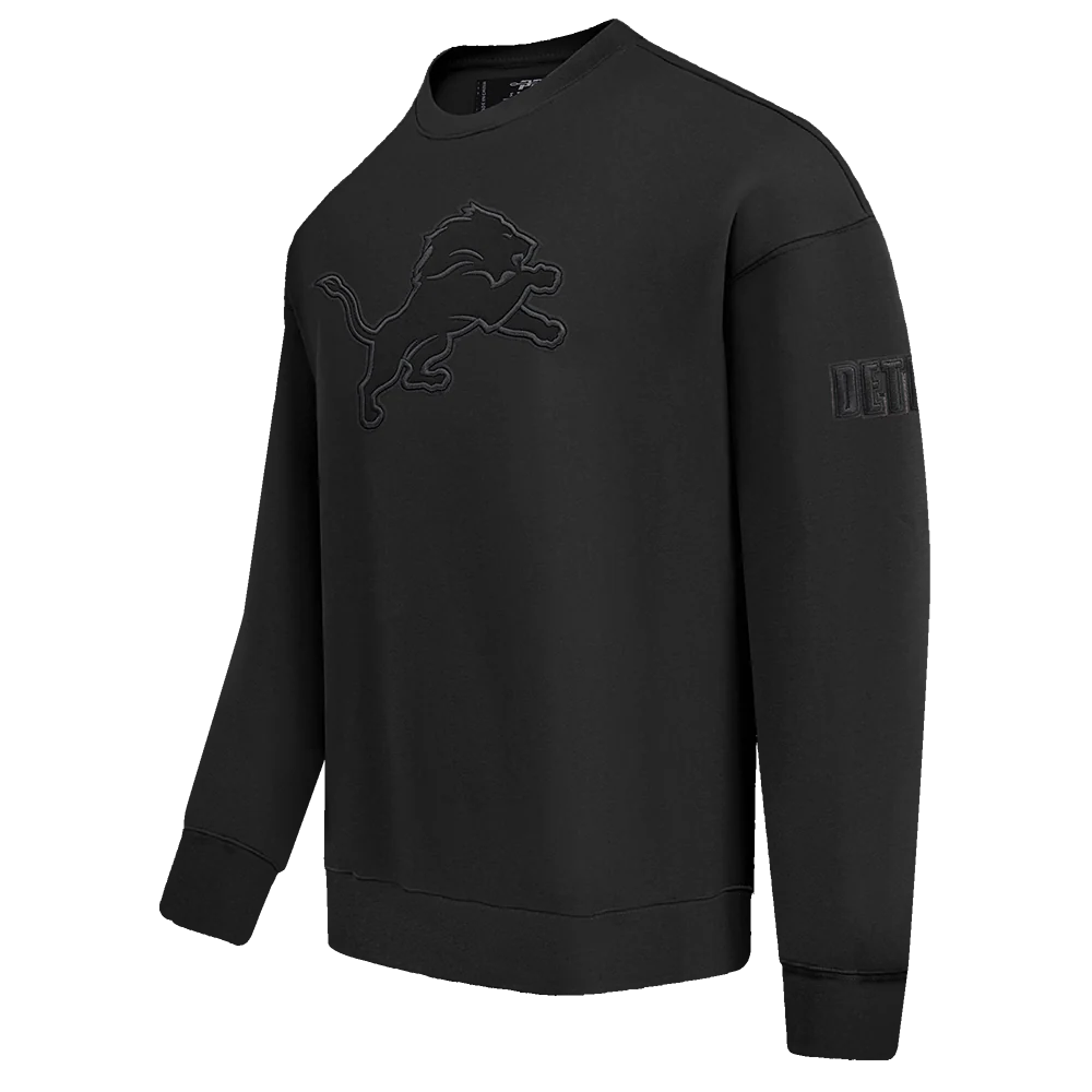 NFL DETROIT LIONS NEUTRAL DROP SHOULDER MEN'S CREWNECK (BLACK) - Image 2