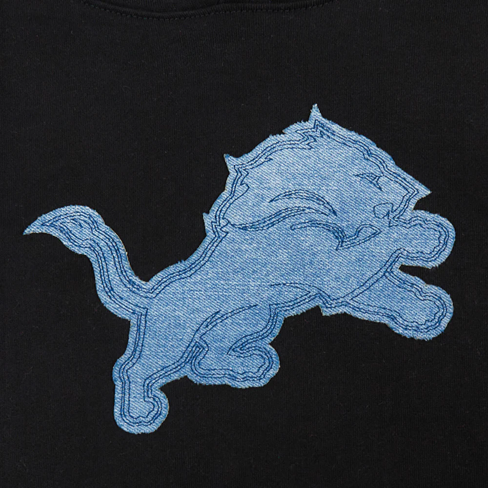 NFL DETROIT LIONS VARSITY BLUES MEN'S PULLOVER HOODIE (BLACK) - Image 5