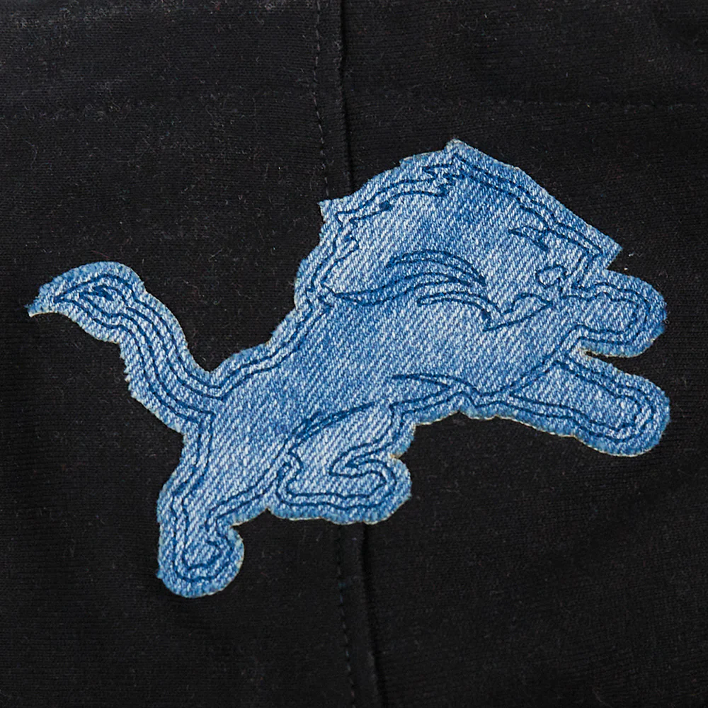 NFL DETROIT LIONS VARSITY BLUES MEN'S PULLOVER HOODIE (BLACK) - Image 8