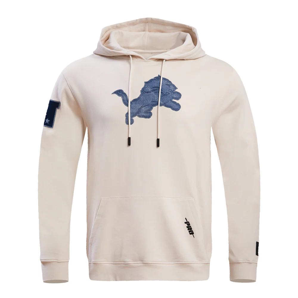 NFL DETROIT LIONS VARSITY BLUES MEN'S PULLOVER HOODIE (LINEN)
