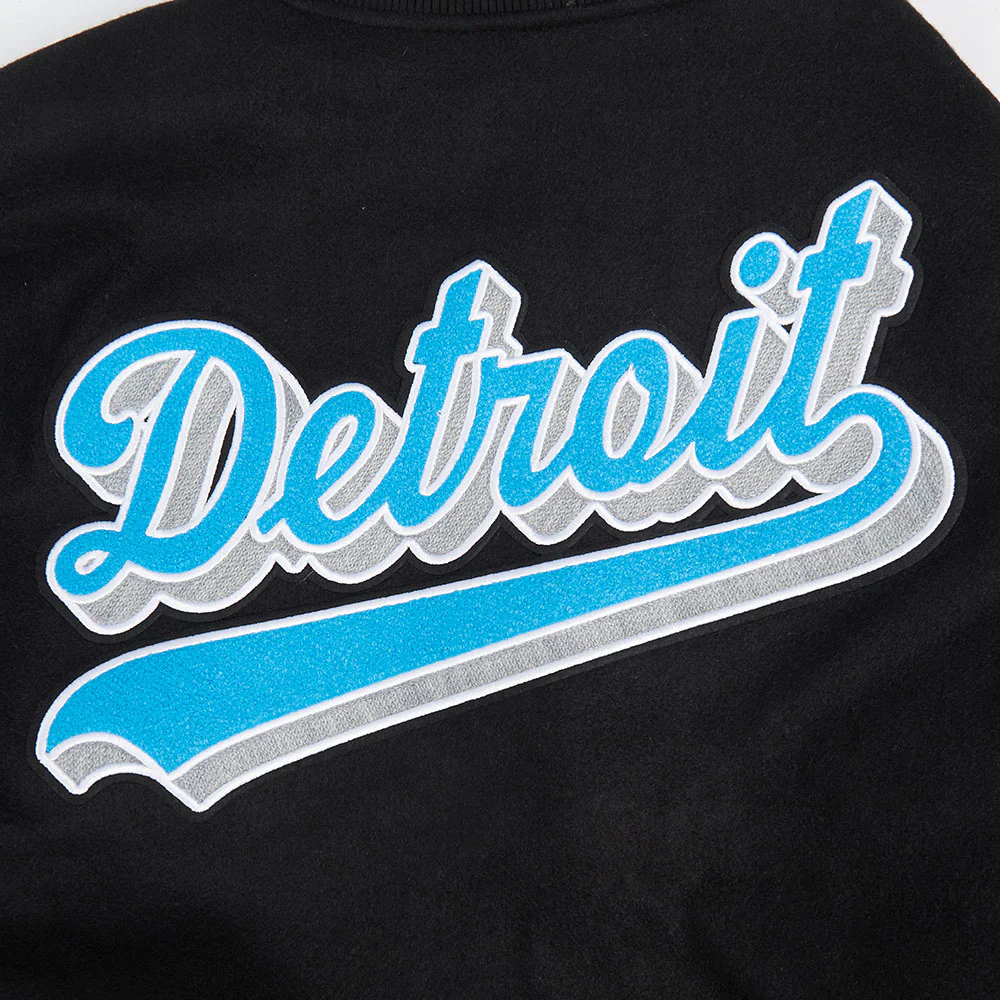 NFL DETROIT LIONS SCRIPT TAIL MEN'S RIB WOOL VARSITY (BLACK/WHITE) - Image 13