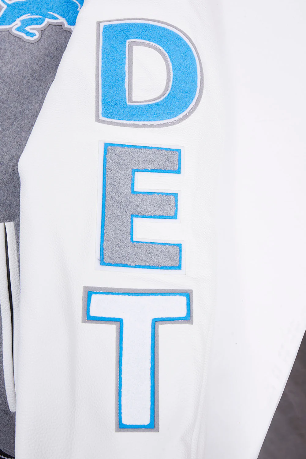 NFL DETROIT LIONS SCRIPT TAIL MEN'S RIB WOOL VARSITY (HEATHER GREY/WHITE/BLACK) - Image 9