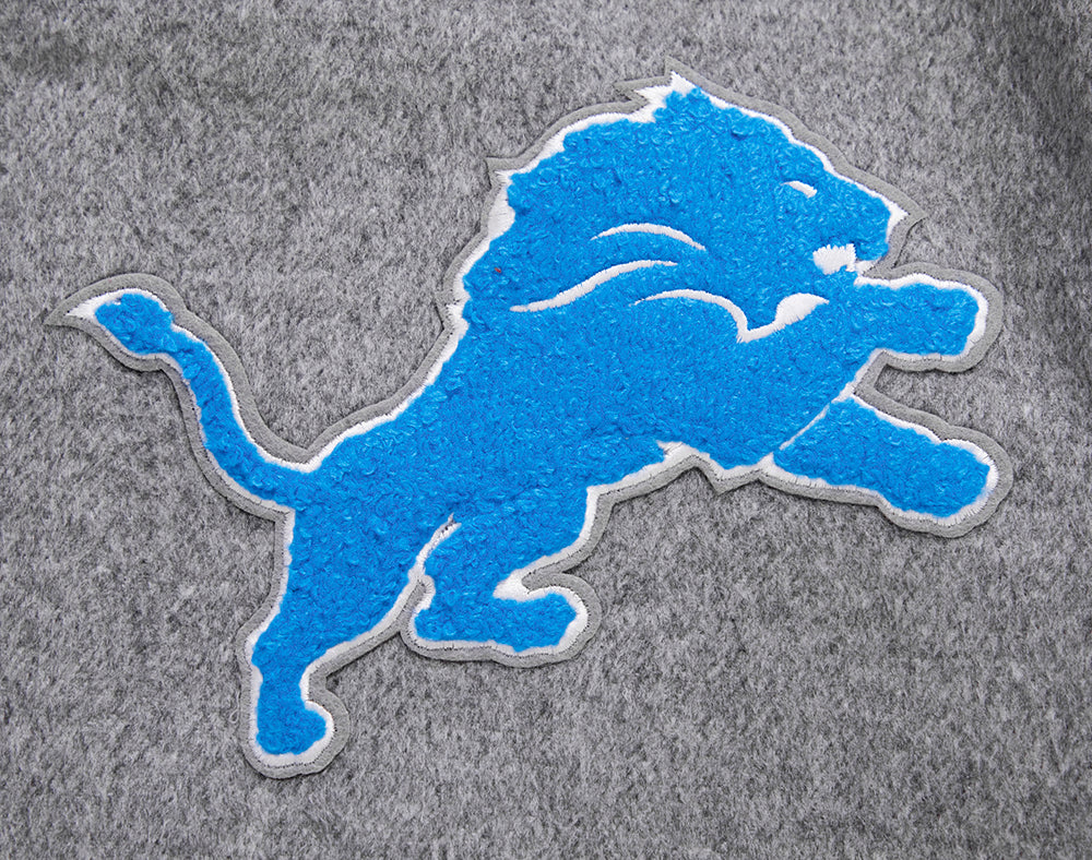 NFL DETROIT LIONS CLASSIC WOOL MEN'S VARSITY JACKET (GRAY/WHITE) - Image 6