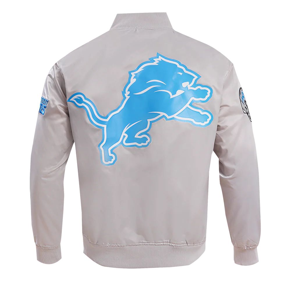 NFL DETROIT LIONS BIG LOGO MEN'S SATIN JACKET (SILVER) - Image 3