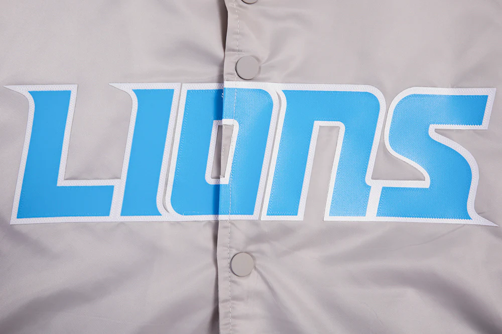 NFL DETROIT LIONS BIG LOGO MEN'S SATIN JACKET (SILVER) - Image 6