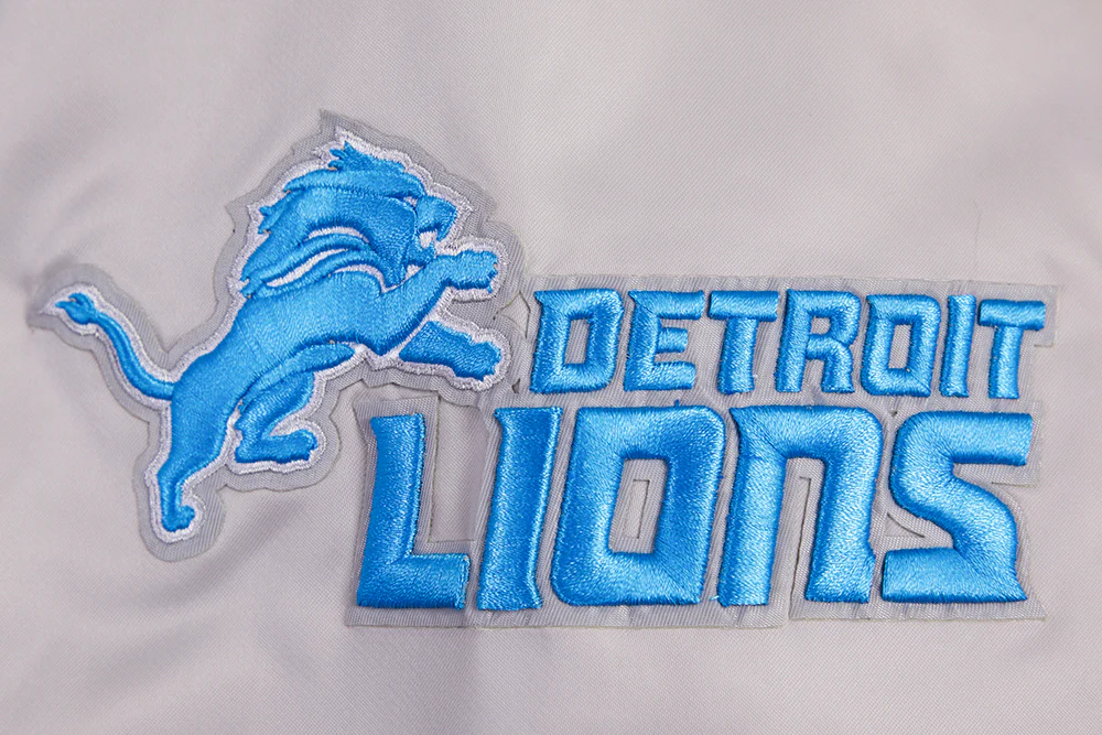 NFL DETROIT LIONS BIG LOGO MEN'S SATIN JACKET (SILVER) - Image 7