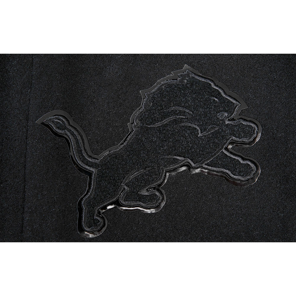 NFL DETROIT LIONS TRIPLE BLACK MEN'S MEN'S WOOL VARSITY JACKET (TRIPLE BLACK) - Image 13