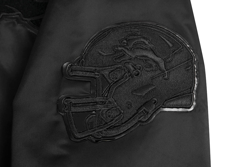 NFL DETROIT LIONS TRIPLE BLACK MEN'S SATIN JACKET (TRIPLE BLACK) - Image 6