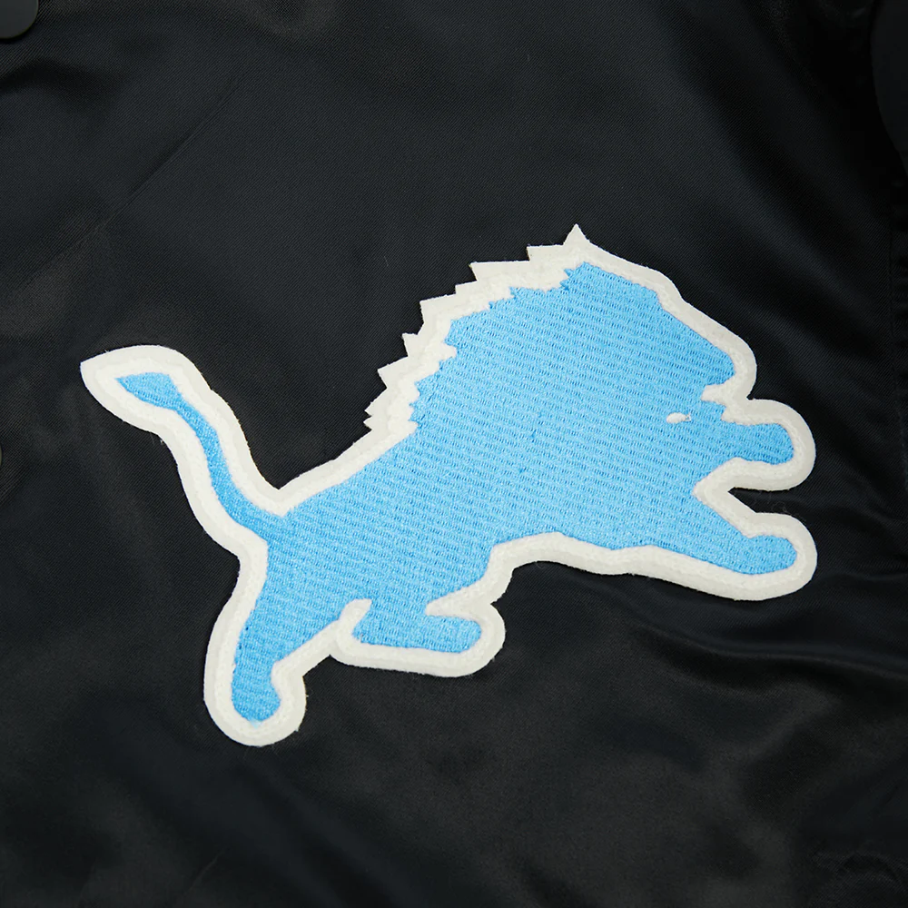 NFL DETROIT LIONS MODERN ORIGINALS MEN'S SATIN JACKET (BLACK) - Image 8