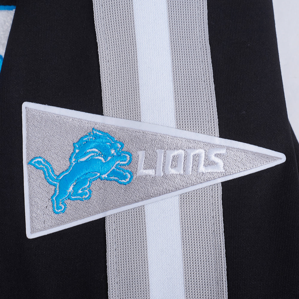 NFL DETROIT LIONS PRO GAME DAY MEN'S DBL KNIT JACKET (BLACK/SILVER/WHITE) - Image 9