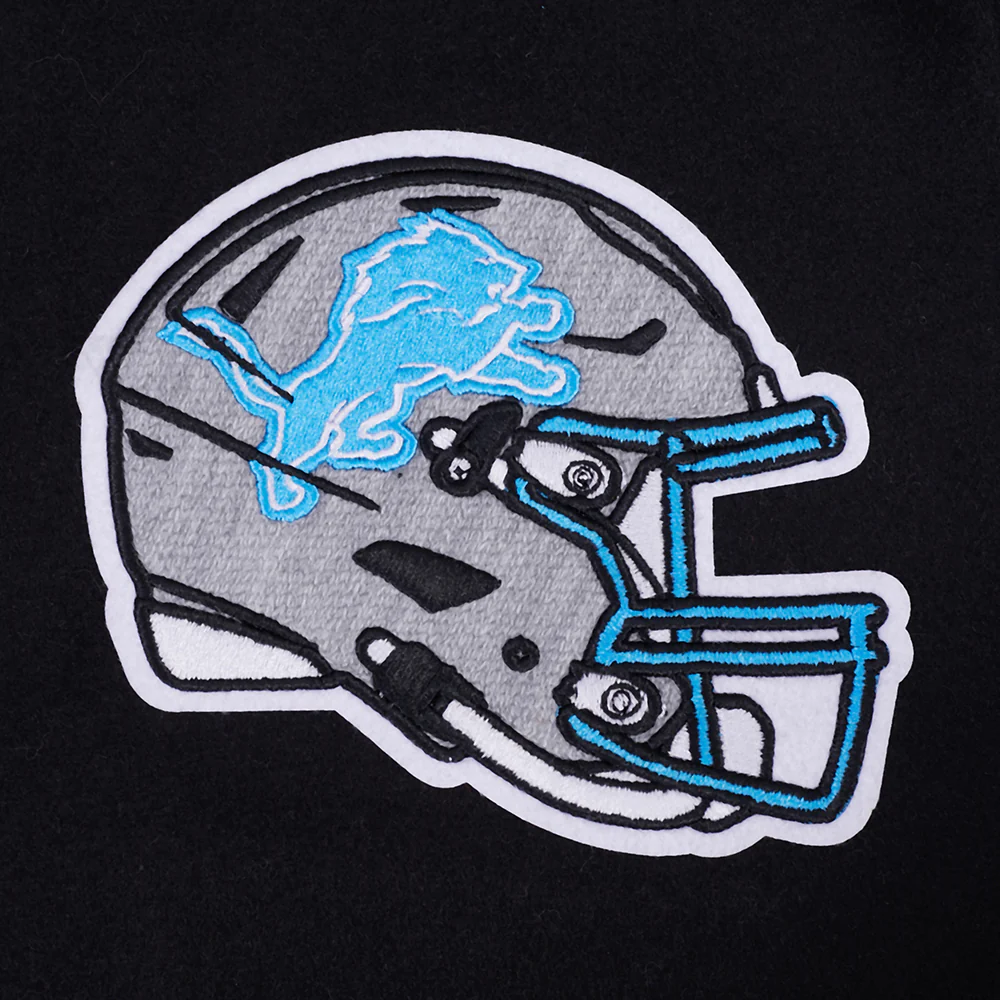NFL DETROIT LIONS DAY ONE MEN'S VARSITY JACKET (BLACK/WHITE) - Image 5