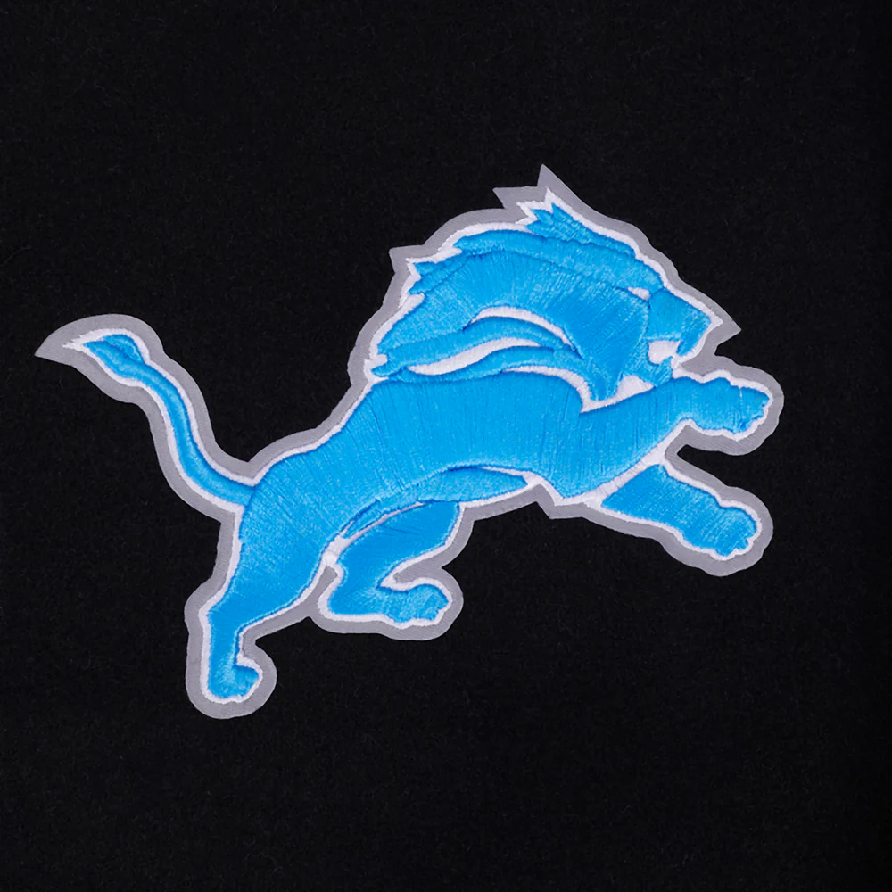 NFL DETROIT LIONS DAY ONE MEN'S VARSITY JACKET (BLACK/WHITE) - Image 6