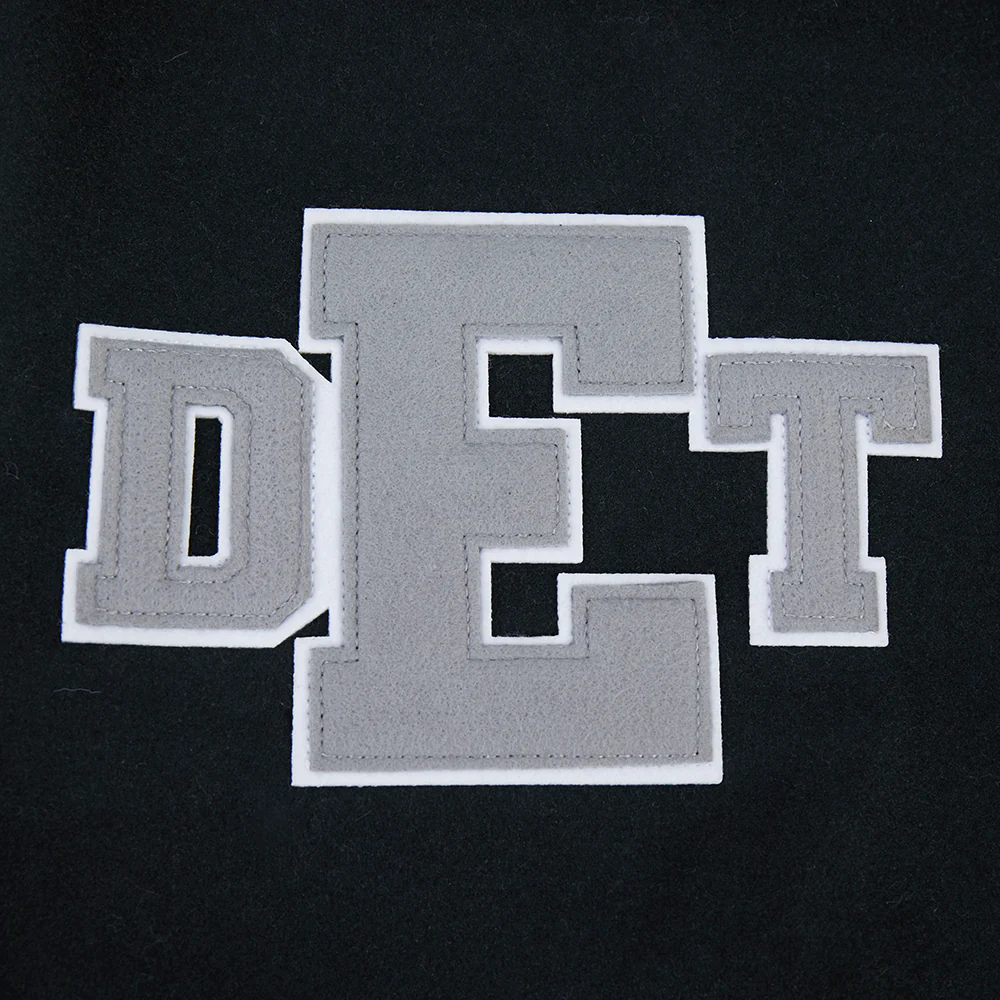 NFL DETROIT LIONS LETTERMAN MEN'S VARSITY JACKET (BLACK/WHITE) - Image 6