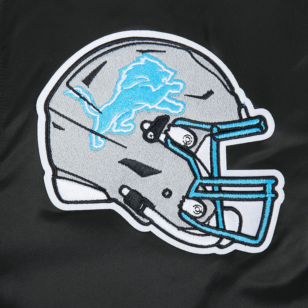 NFL DETROIT LIONS CITY ARCH MEN'S SATIN JACKET (BLACK) - Image 5