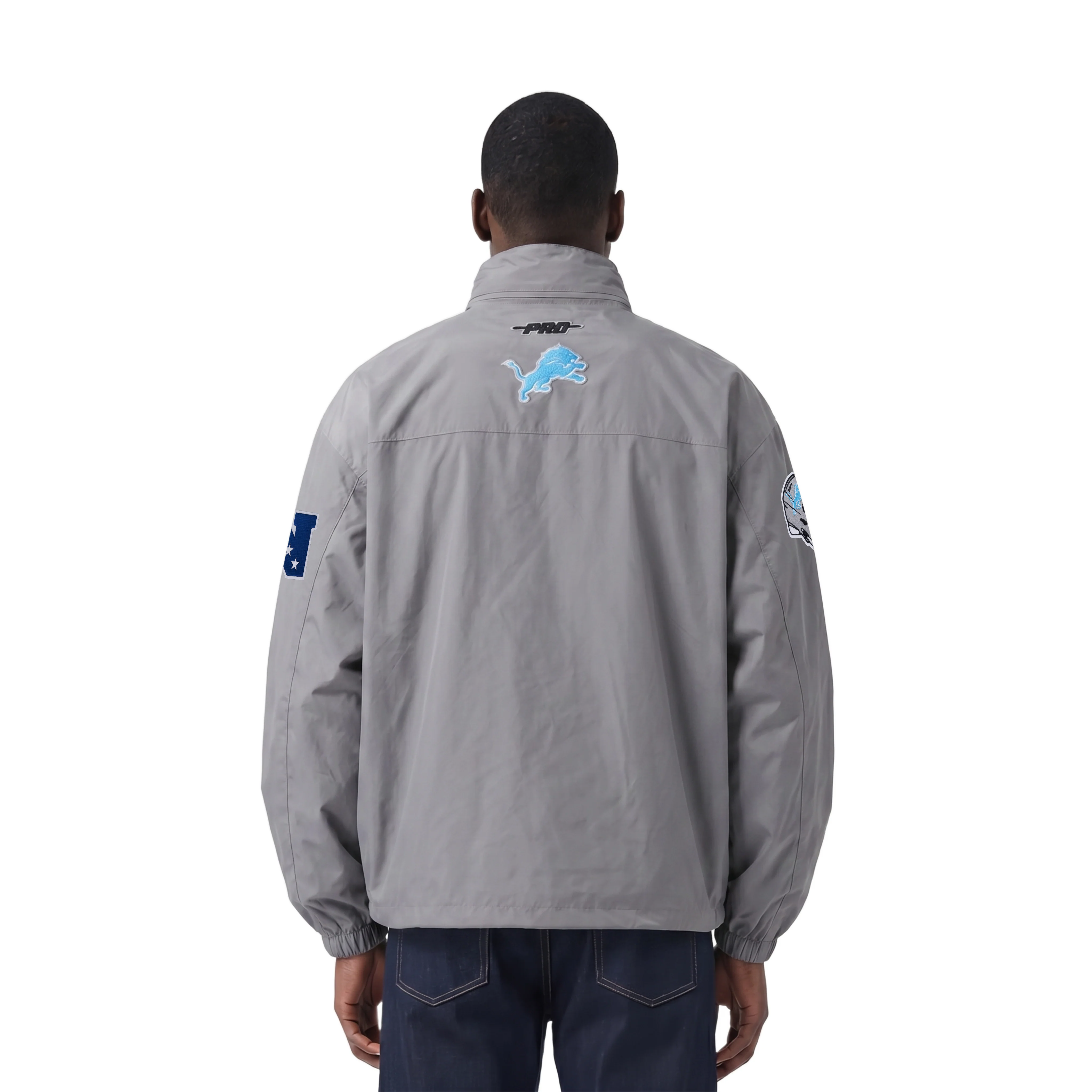 NFL DETROIT LIONS PRE GAME MEN'S JACKET (GRAY) - Image 2