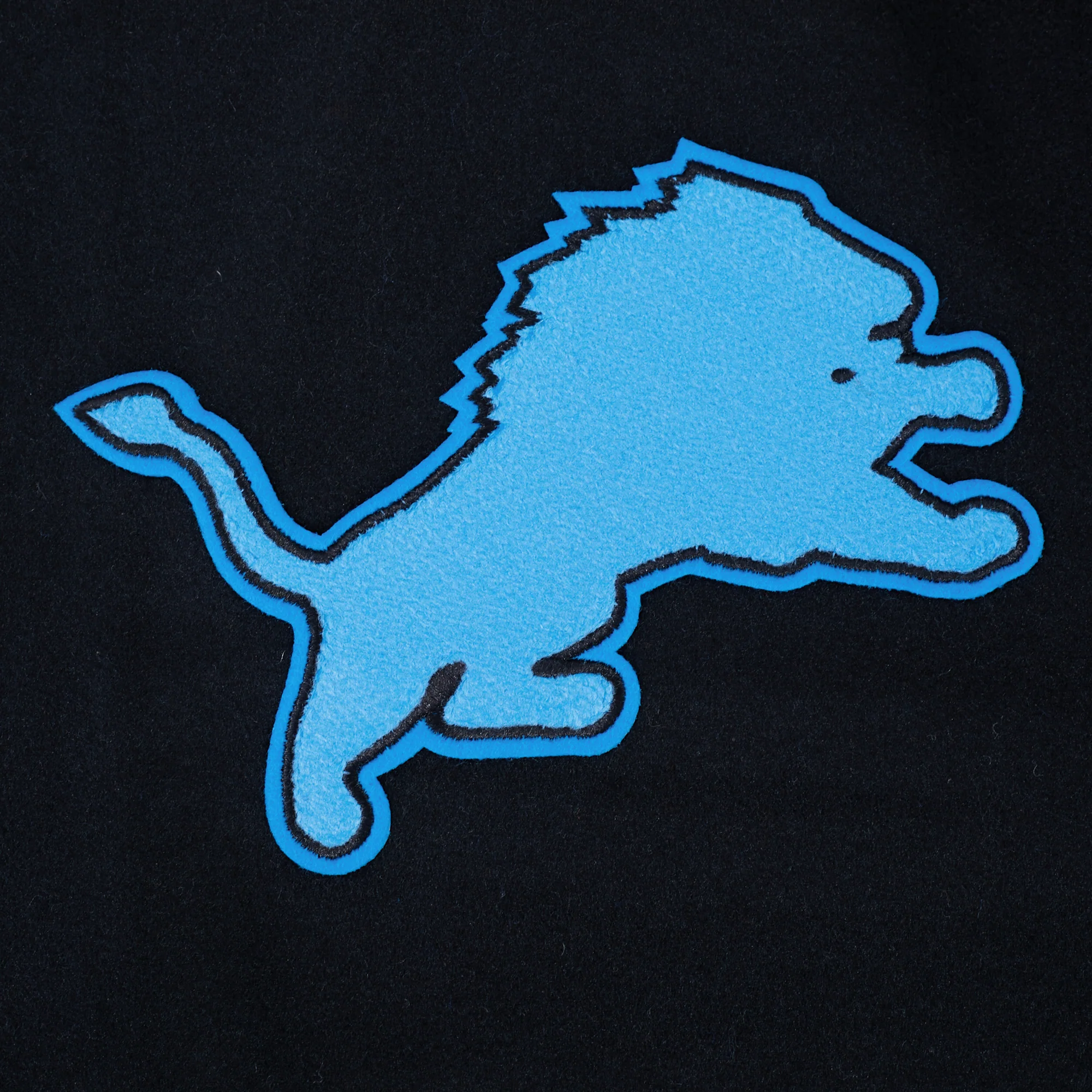 NFL DETROIT LIONS FIRST TEAM MEN'S VARSITY JACKET (JET BLACK) - Image 6