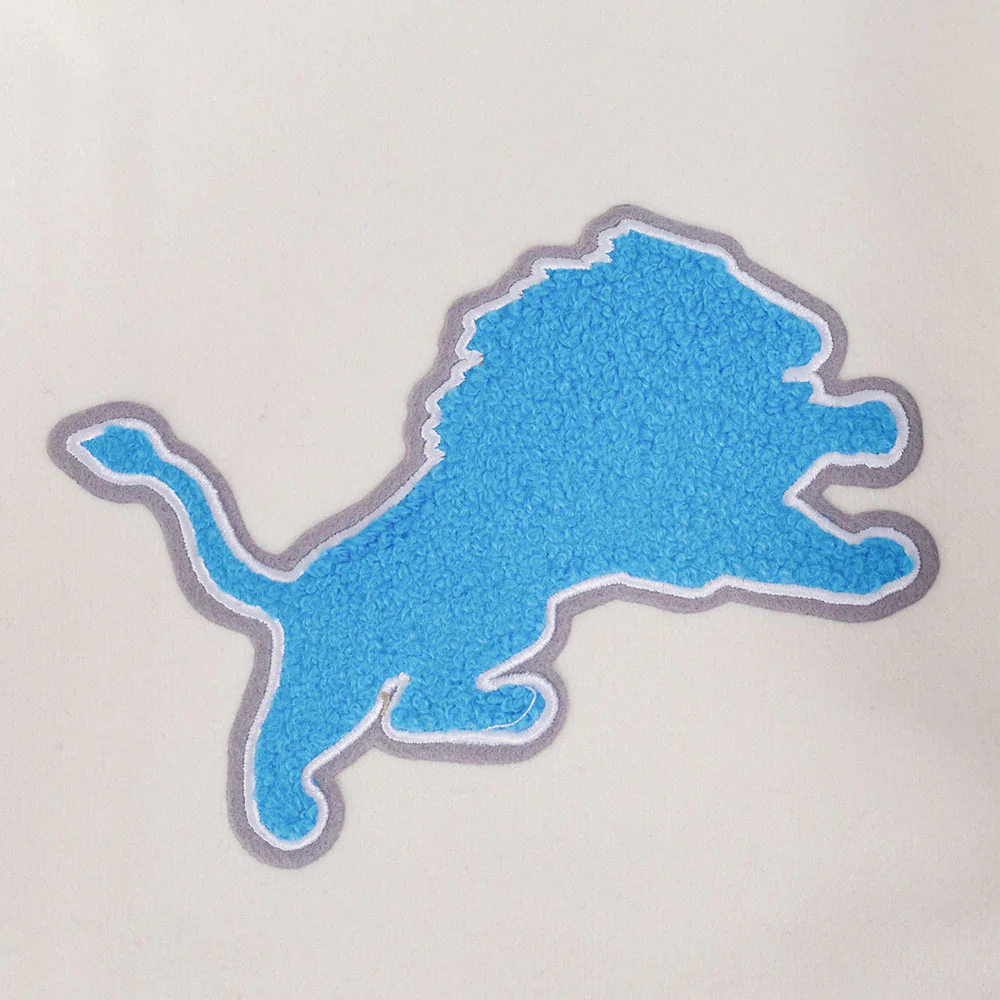 NFL DETROIT LIONS RETRO CLASSIC MEN'S RIB WOOL VARSITY JACKET (EGGSHELL/BLACK) - Image 6