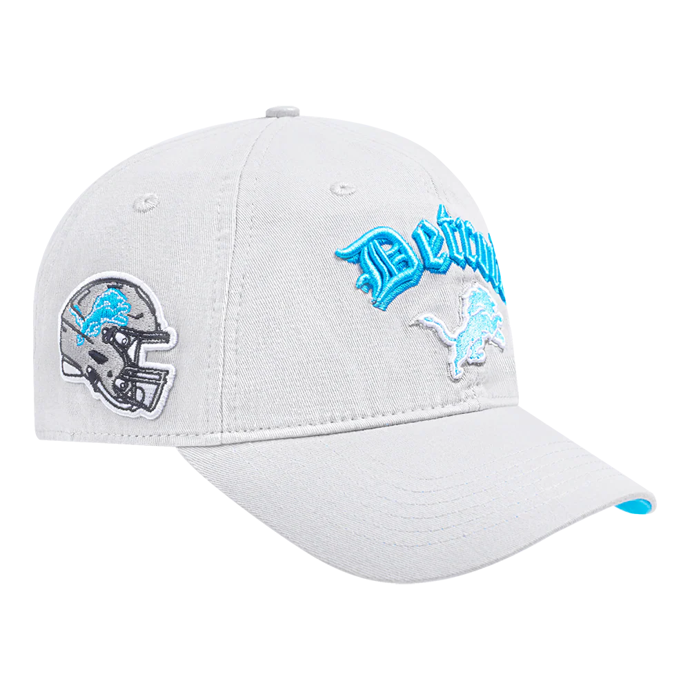 NFL DETROIT LIONS OLD ENGLISH MEN'S DAD HAT (HEATHER GREY) - Image 2