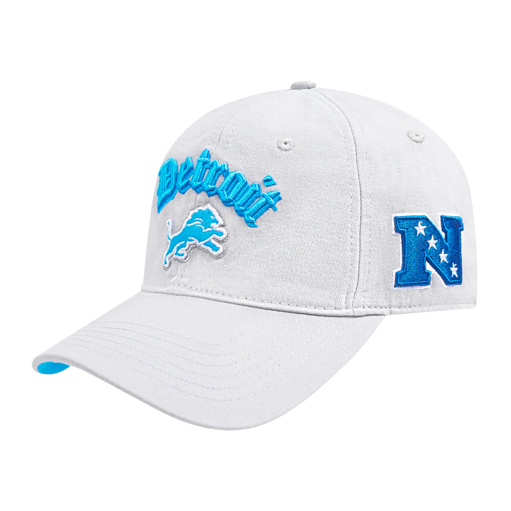 NFL DETROIT LIONS OLD ENGLISH MEN'S DAD HAT (HEATHER GREY) - Image 3