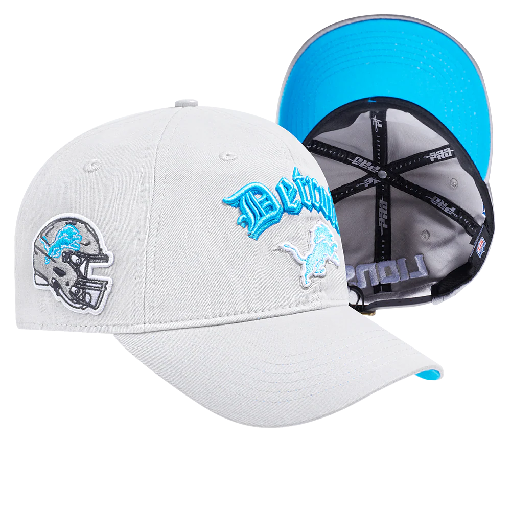 NFL DETROIT LIONS OLD ENGLISH MEN'S DAD HAT (HEATHER GREY) - Image 7