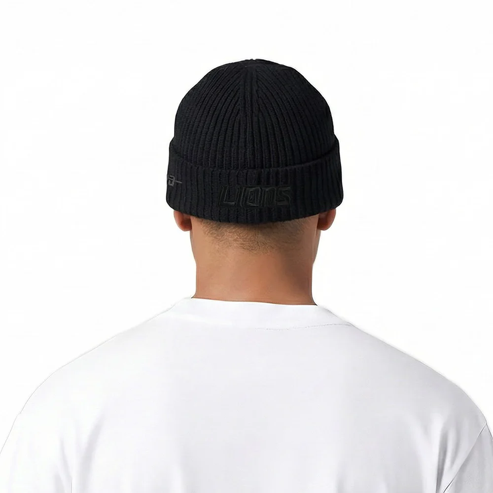 NFL DETROIT LIONS WASHED VANGUARD UNLINED PRO BEANIE CUFFED (BLACK) - Image 2