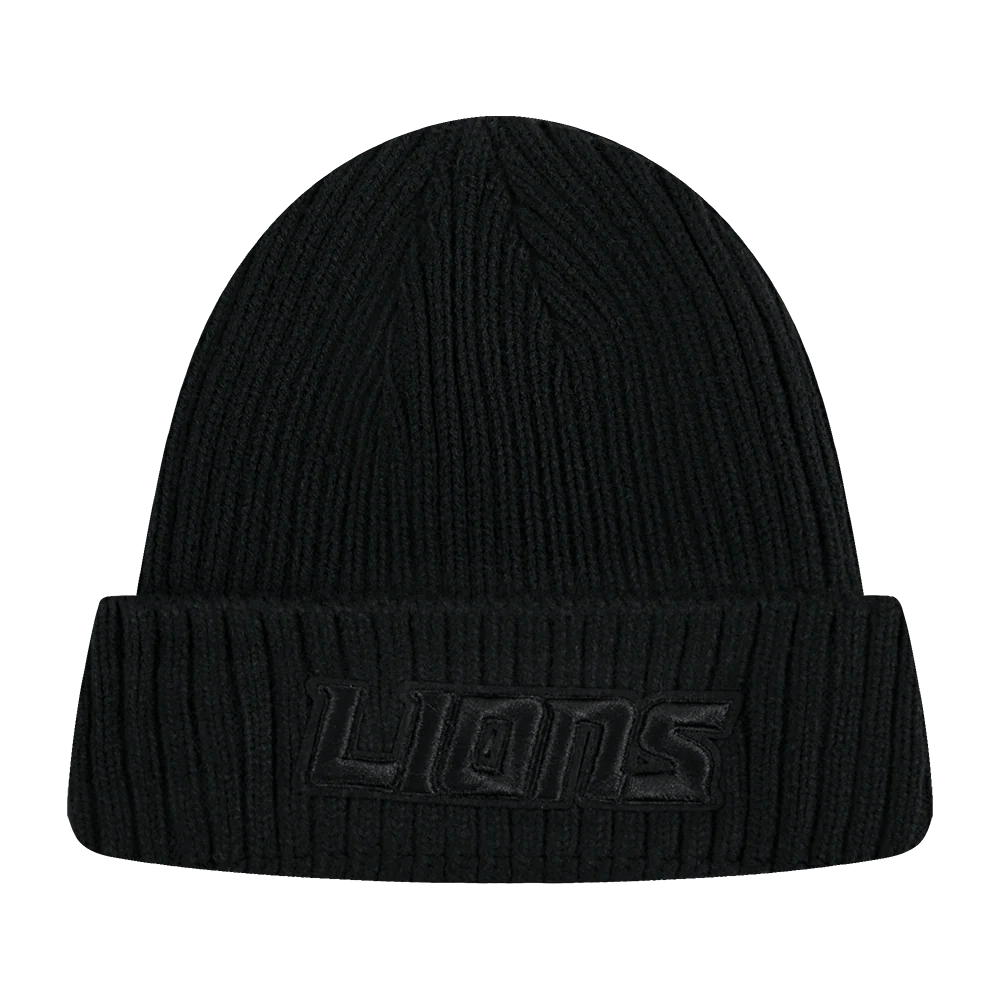 NFL DETROIT LIONS WASHED VANGUARD UNLINED PRO BEANIE CUFFED (BLACK) - Image 4