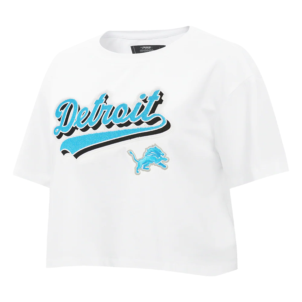 NFL DETROIT LIONS SCRIPT TAIL WOMEN'S SJ BOXY TEE (WHITE) - Image 6