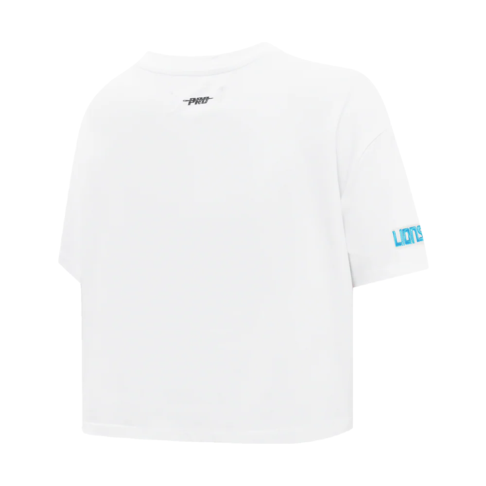 NFL DETROIT LIONS SCRIPT TAIL WOMEN'S SJ BOXY TEE (WHITE) - Image 8