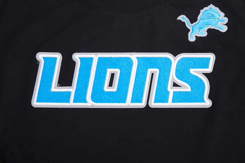 NFL DETROIT LIONS CLASSIC SHORT SLEEVE WOMEN'S SLIM FIT TEE (BLACK) - Image 6
