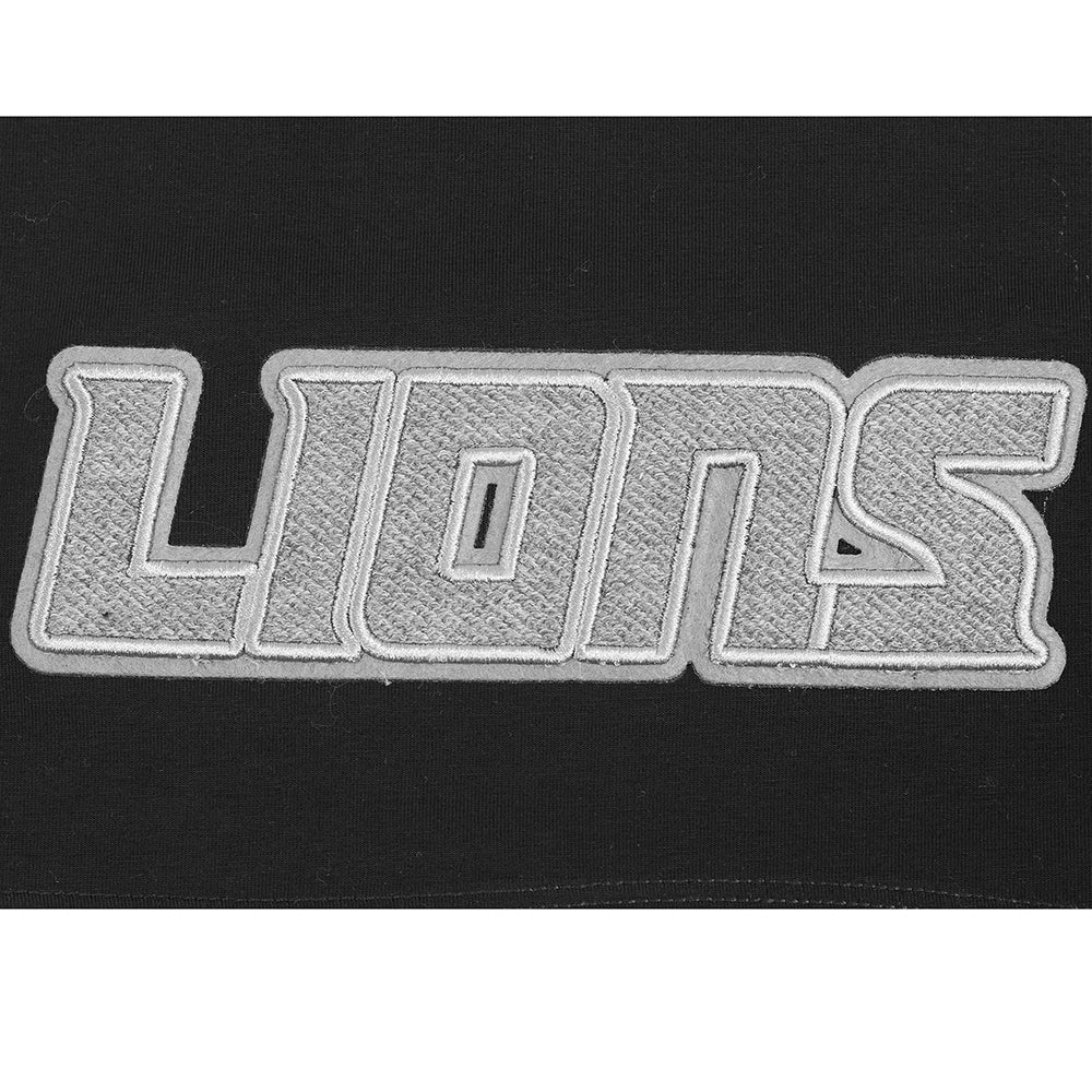 NFL DETROIT LIONS REVERSE FRENCH TERRY WOMEN'S SINGLE JERSEY BOXY TEE (BLACK) - Image 6