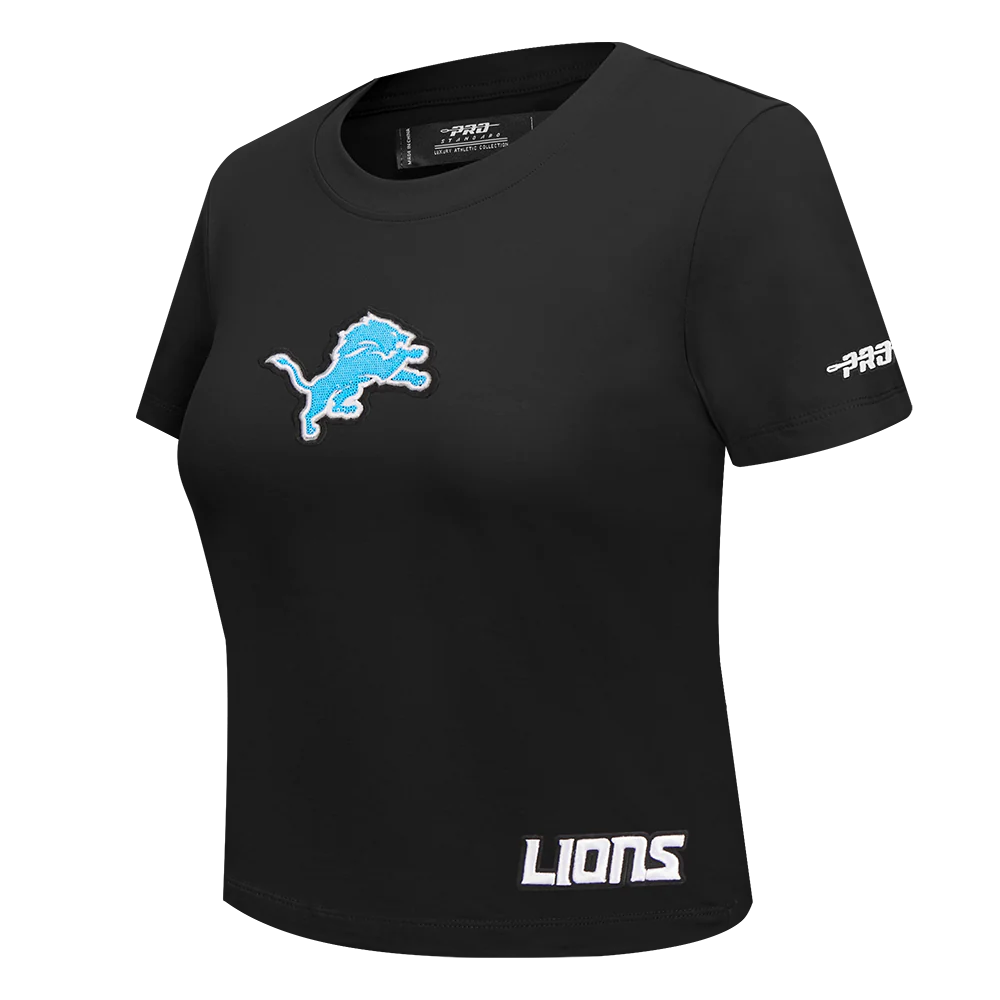 NFL DETROIT LIONS GAME DAY CLASSICS WOMEN'S SJ BABY DOLL TEE (BLACK) - Image 2