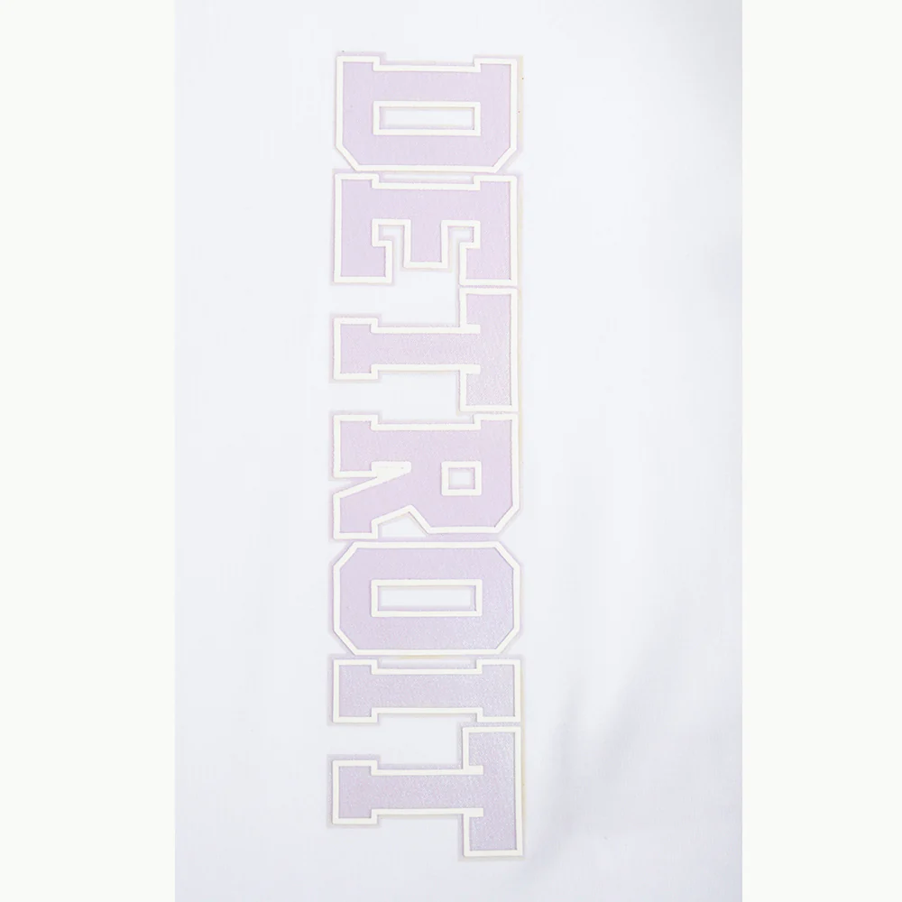 NFL DETROIT LIONS HOLOGRAM WOMEN'S SINGLE JERSEY BOXY TEE (WHITE) - Image 5