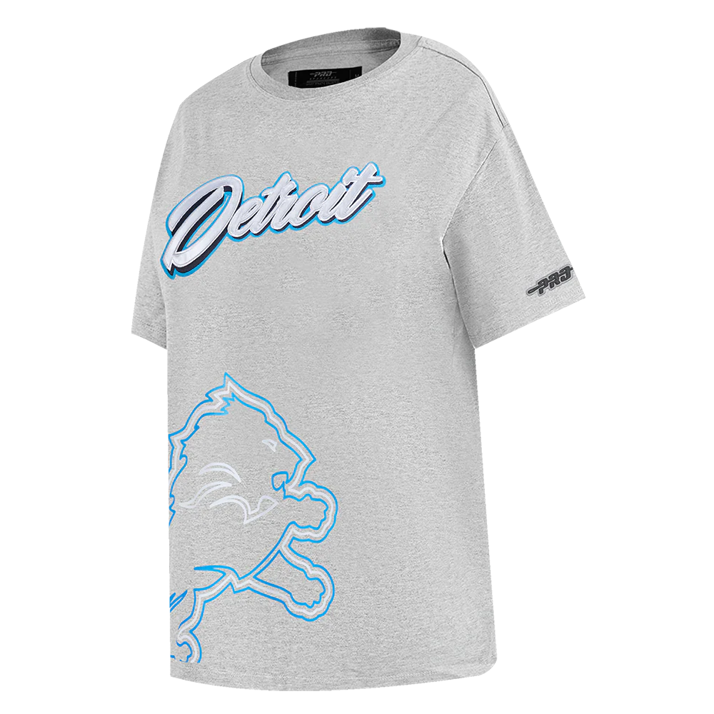NFL DETROIT LIONS SHEER INFLUENCE WOMEN'S BOYFRIEND TEE (HEATHER GREY) - Image 2