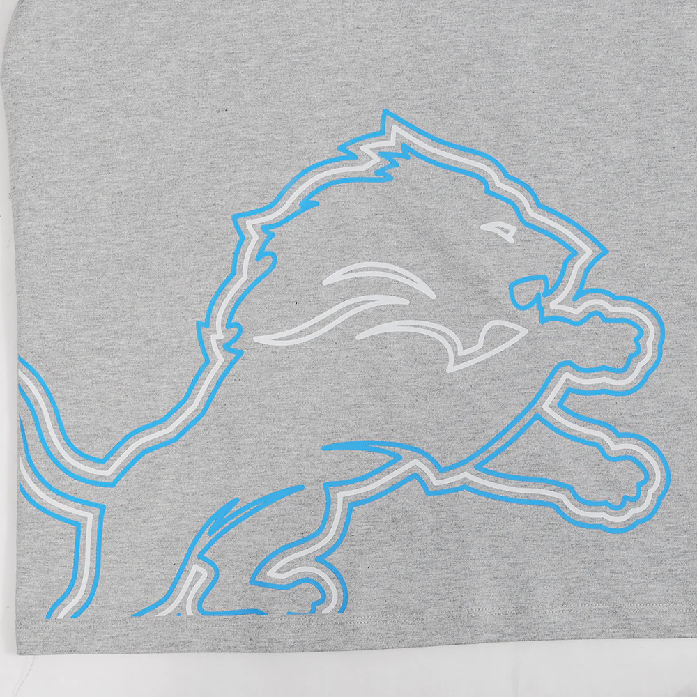 NFL DETROIT LIONS SHEER INFLUENCE WOMEN'S BOYFRIEND TEE (HEATHER GREY) - Image 7